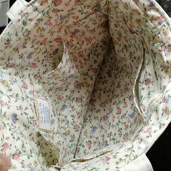 Homemade Cream Flowered Handbag Bag Purse - Picture 8 of 16